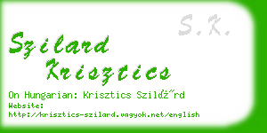 szilard krisztics business card